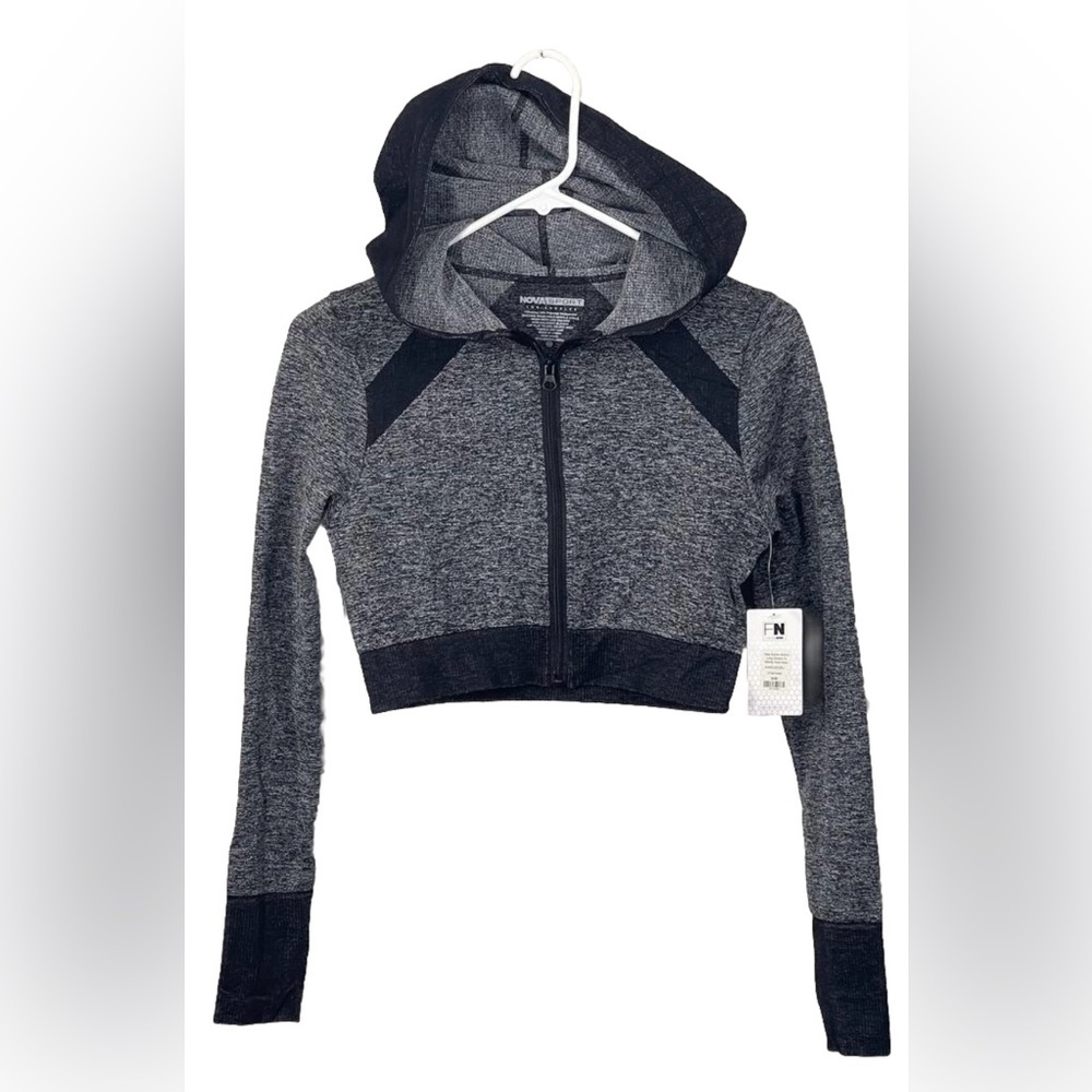 Fashion‎ Nova Take Action Active Long Sleeve Infinity Seamless Charcoal S/M Y2K